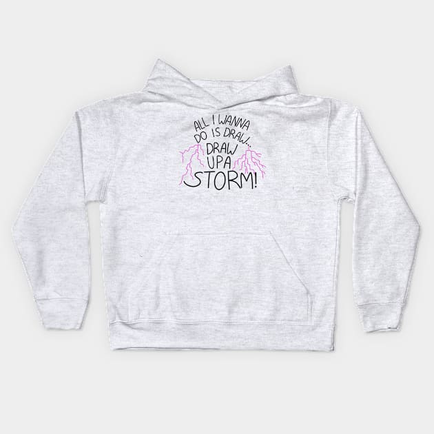 Draw up a storm Kids Hoodie by Angsty-angst